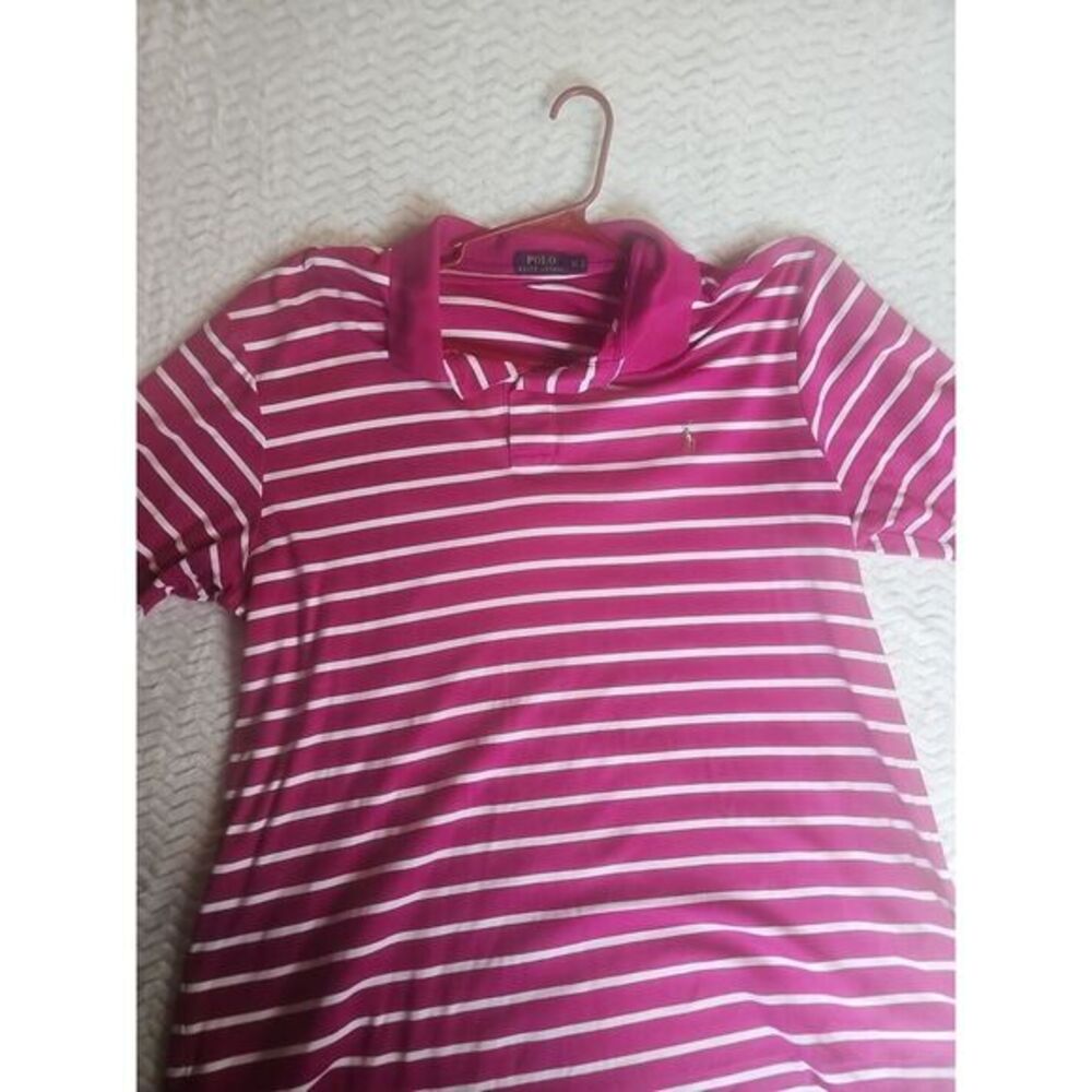 Polo By Ralph Lauren Polo Shirt Men's Short Sleeve Pink Striped 2XLT Flesh‎ Pony